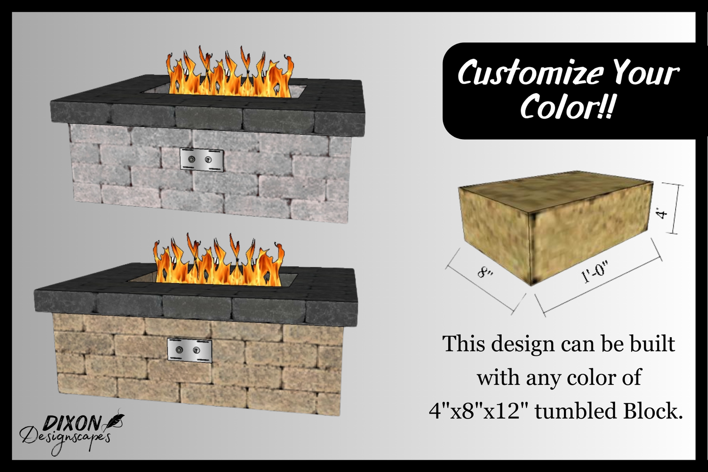 240K BTU Gas Fire Pit Design