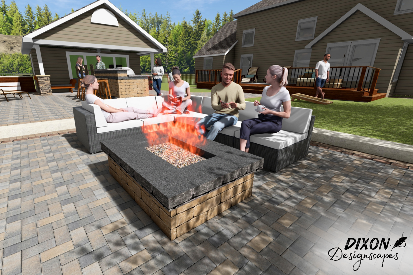 240K BTU Gas Fire Pit Design