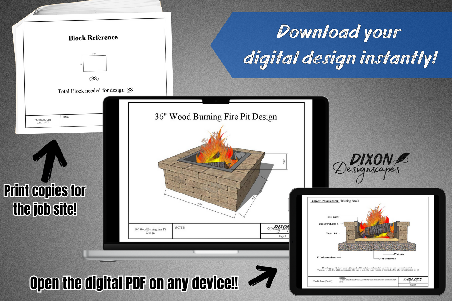 36" Wood Burning Fire Pit Design