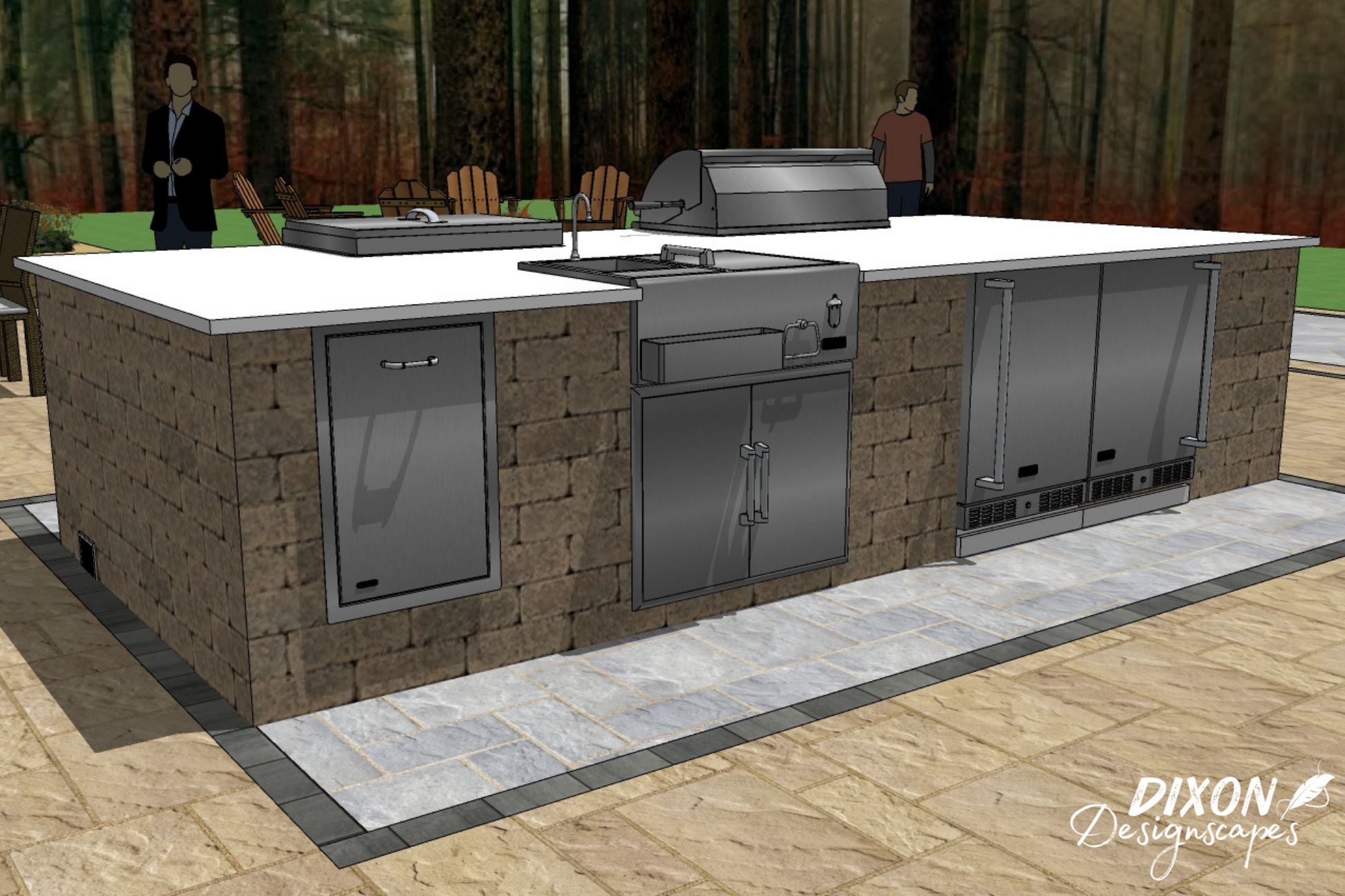 Granite U Shaped Outdoor Kitchen With Bar U Shaped Outdoor Kitchen