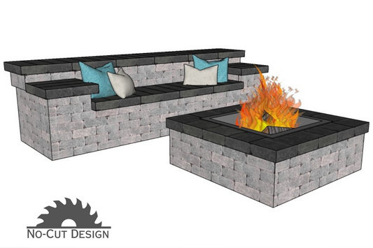 Dakota Bench and Fire Pit Combo Design