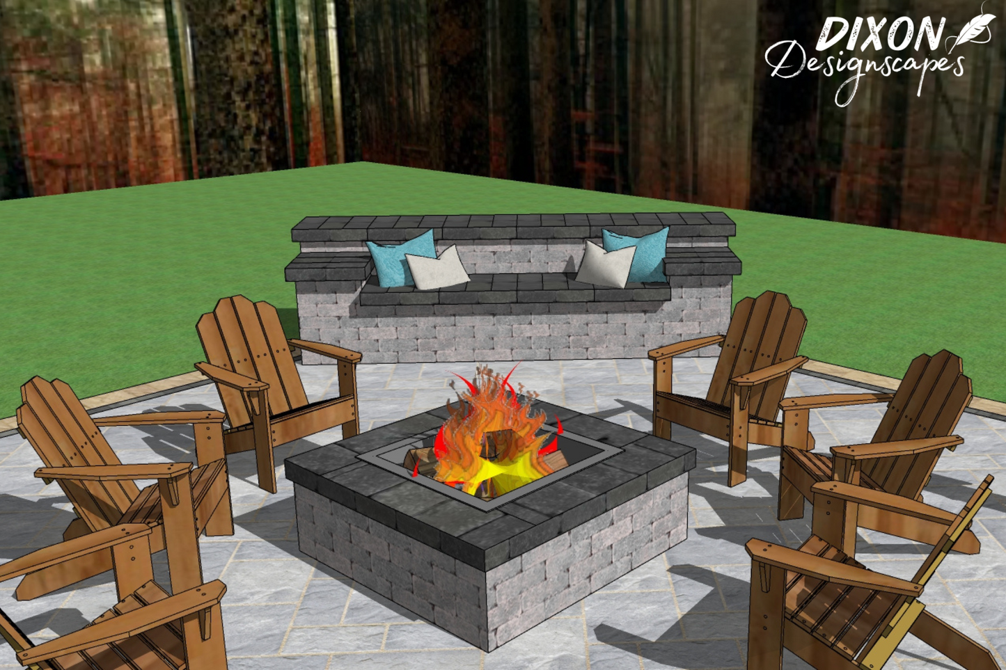 Dakota Bench and Fire Pit Combo Design